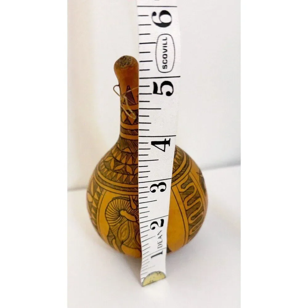 Natural Gourd Ornament With Safari Animals Zebra Elephant
